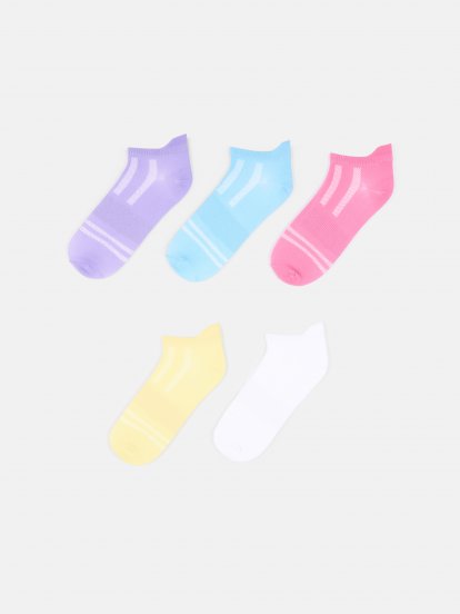 Balení 5 párů sportovních kotníkových dámských ponožek