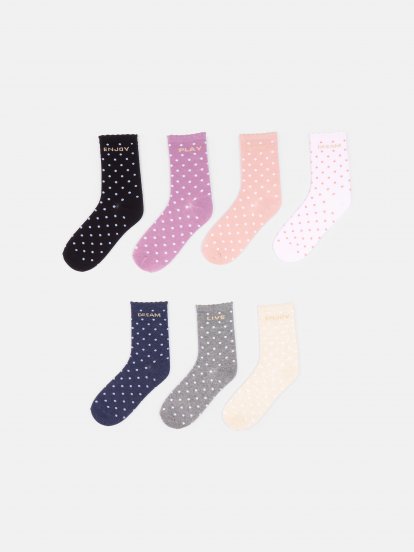 7-pack dots crew socks
