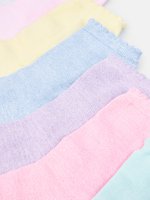 Balení 7 párů pastelových měkkých ponožek