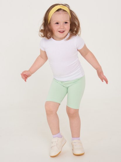Bavlněné jednobarevné elastické tričko dívčí
