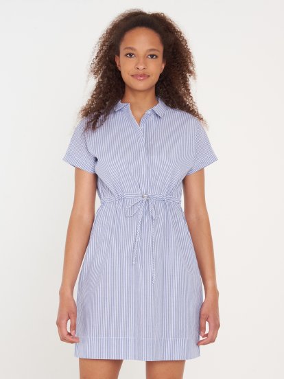 Striped cotton mini dress