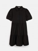 Cotton dress with puff sleeves