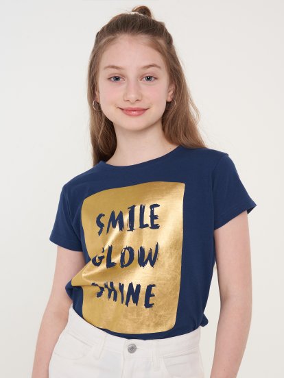 Bavlněné tričko s potiskem dívčí
