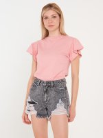 Cotton top with ruffle