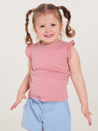 Cotton top with ruffle