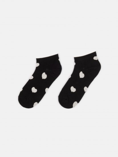 Dámske členkové ponožky so srdiečkami