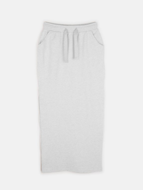Długa spódnica dresowa z kieszeniami damska