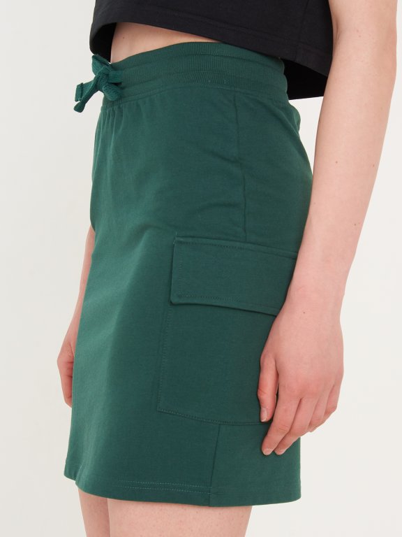Mini sweat skirt with cargo pockets