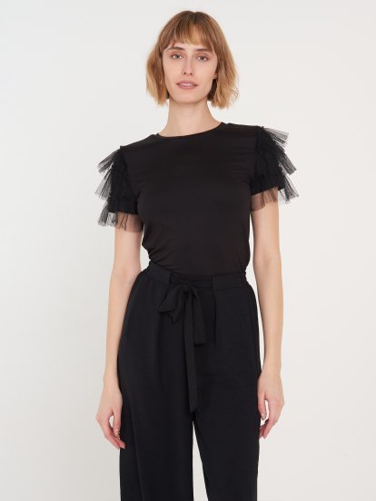 Tulle sleeve top