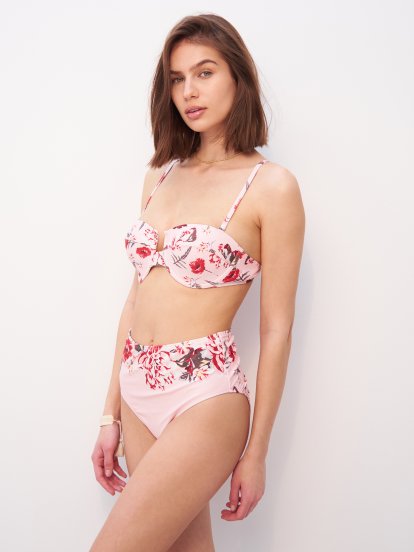 High waist floral bikini bottom
