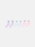 3 pack crew socks with butterfly embro