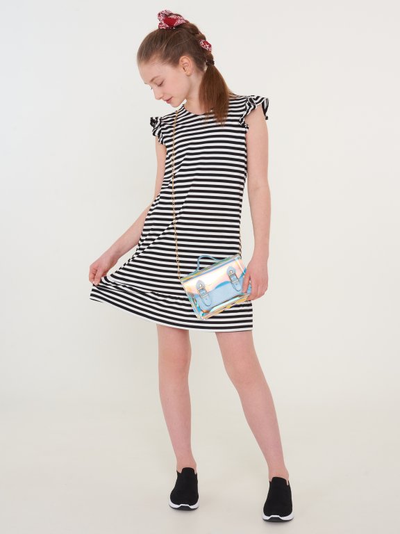Elastic striped dress