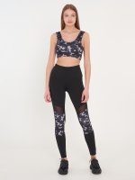 Combined leggings with mesh