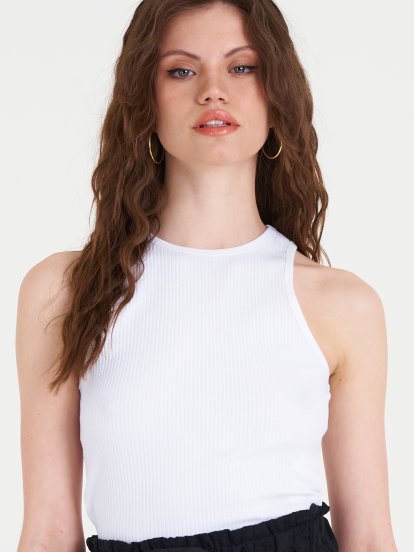 Ribbed cropped tank