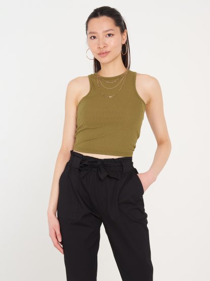 Ribbed cropped tank