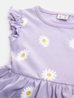 Kvetované bavlnené dievčenské šaty