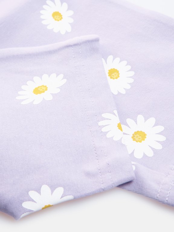 Kvetované bavlnené elastické šortky