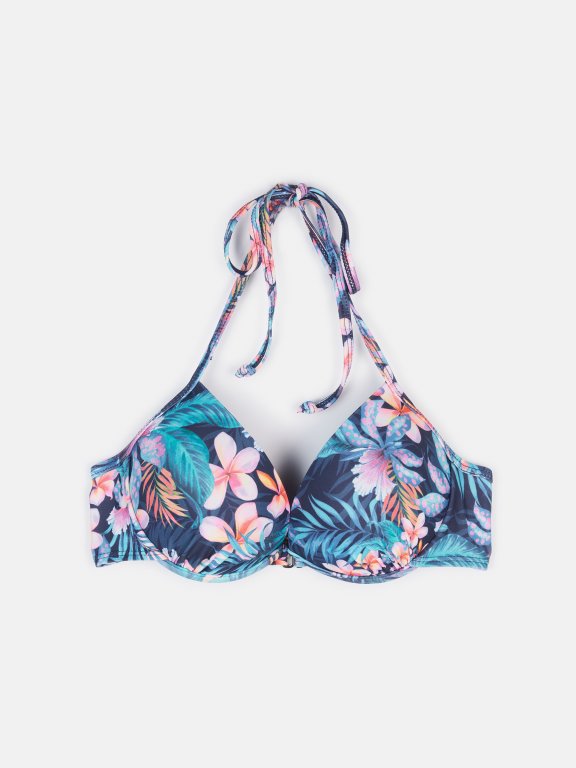 Push-up floral bikini top