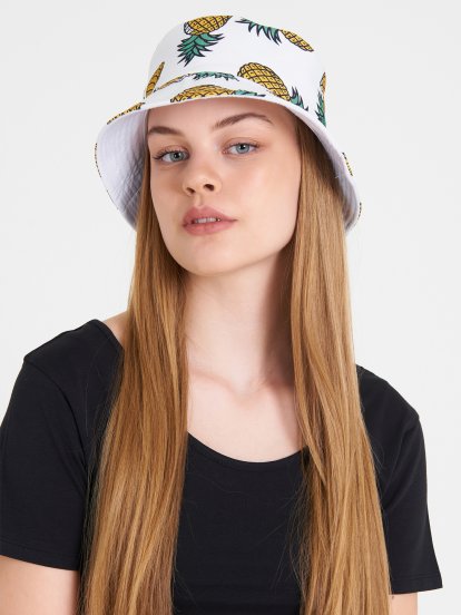 Obojstranný vzorovaný dámsky klobúk