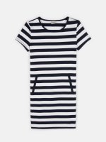 Striped dress with faux pockets