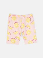 Lemon print cotton shorts