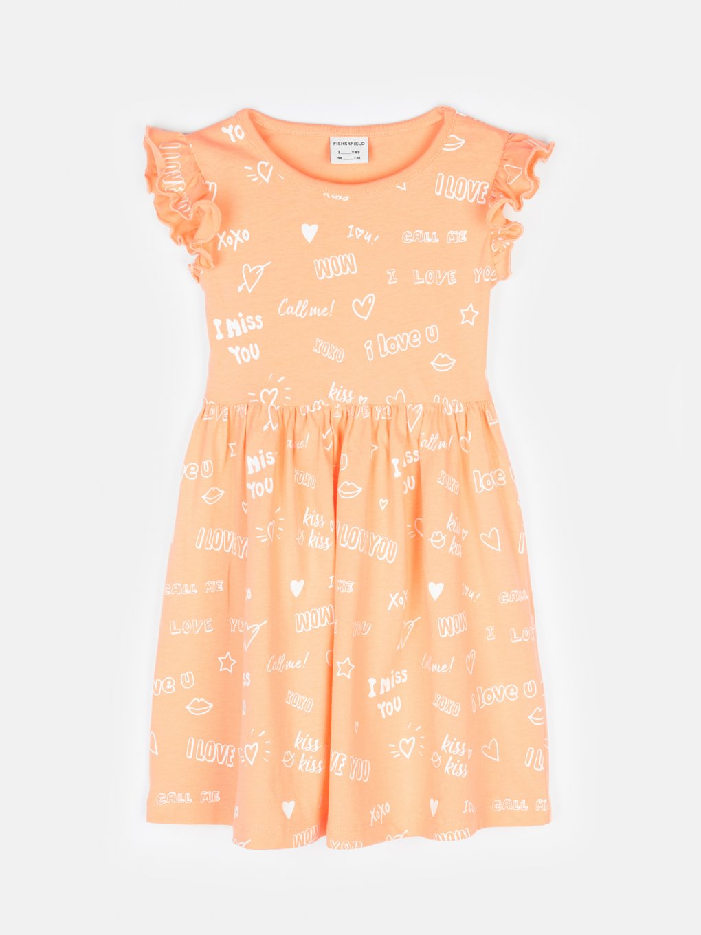 Printed cotton dress with ruffles