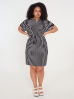 Plus size striped viscose tunic dress