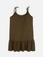 Strappy dress with ruffle