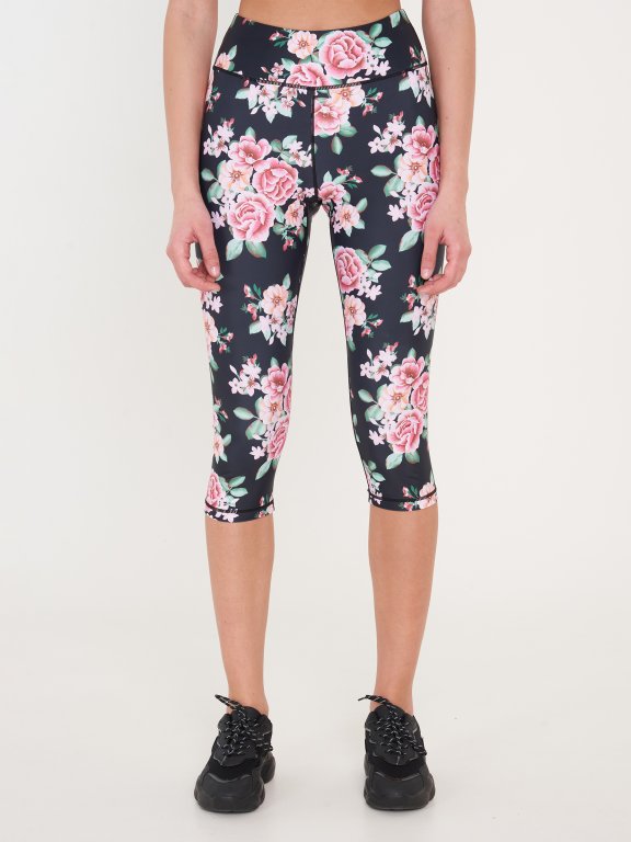 3/4-leg sports floral leggings