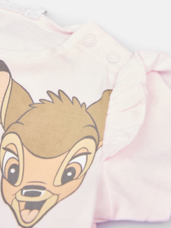 Bawełniany zestaw t-shirt i spodenki Bambi dla niemowląt