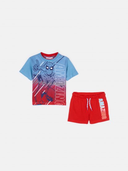 Set of cotton t-shirt and shorts Spiderman