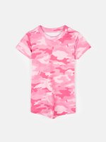 T-shirt z różowym nadrukiem moro