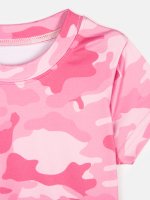 Rózsaszín terepmintás póló