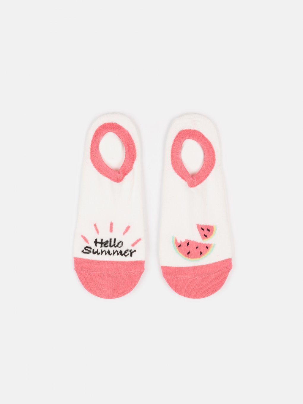 Patterned footies with silicone heel