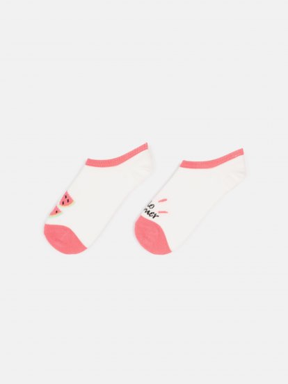 Vzorované neviditeľné ponožky so silikónovým prúžkom