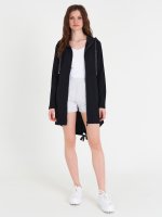Basic longline zip-up hoodie
