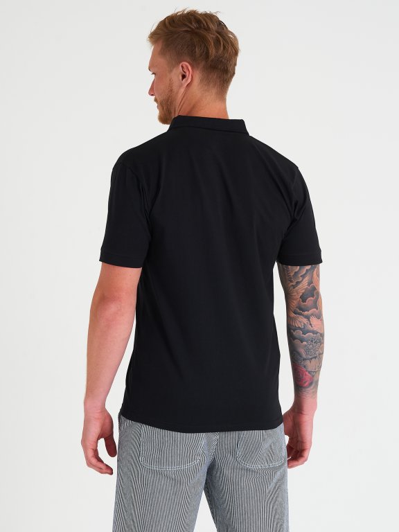 Bawełniana koszulka polo basic z krótkim rękawem dla mężczyzn