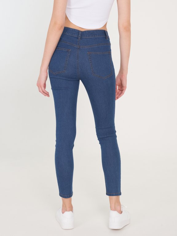 Základné basic 7/8 džínsy skinny