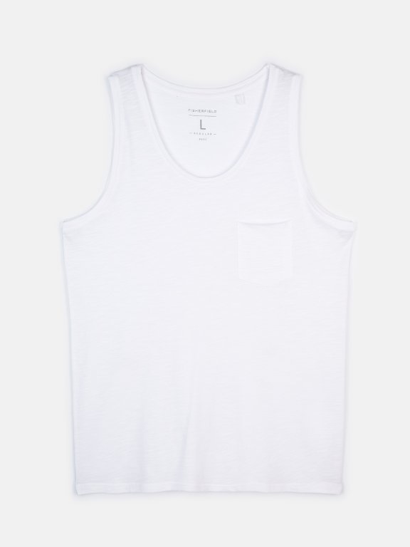 Cotton tank with chest pocket