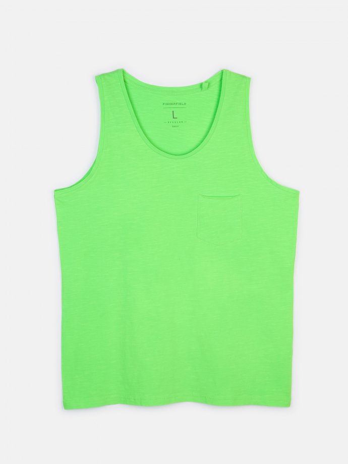 Cotton tank with chest pocket