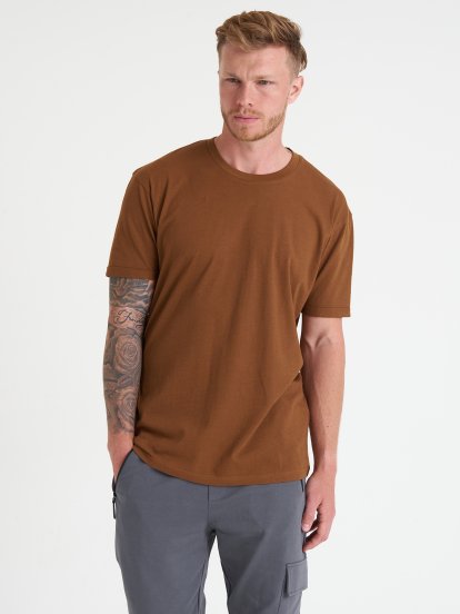 Základní bavlněné basic tričko s krátkým rukávem pánské