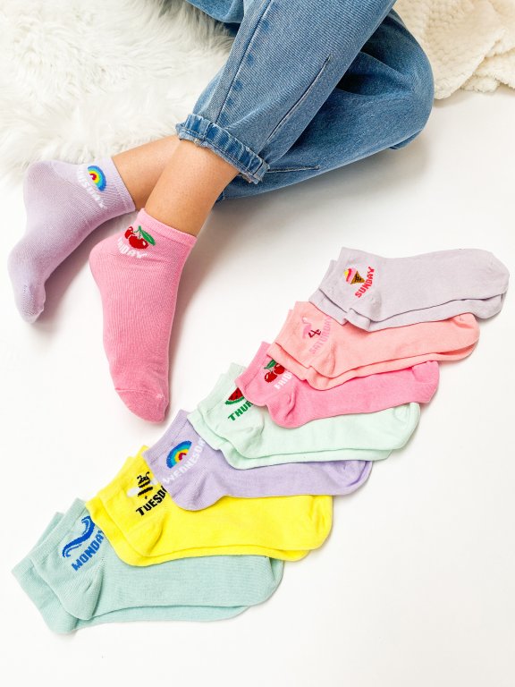 7-pack low cut patterned socks