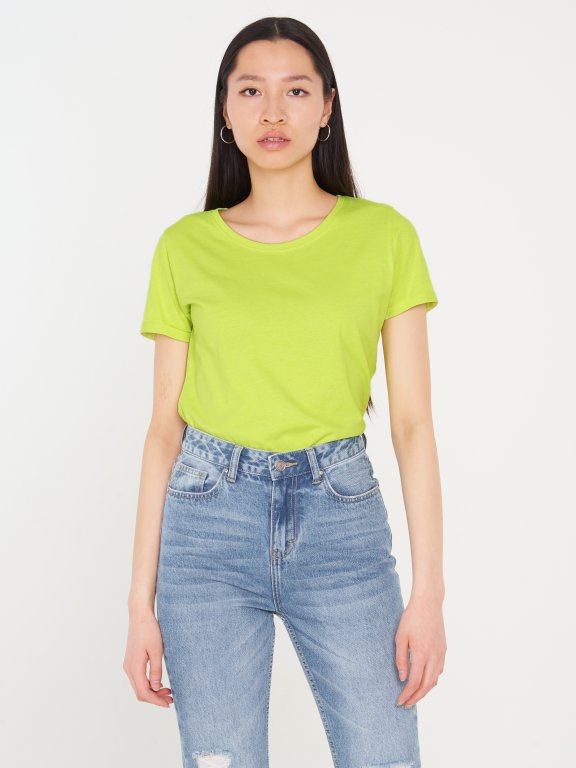 Cotton blend neon t-shirt