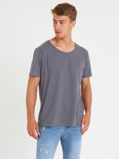 Základní basic bavlněné tričko s kapsou