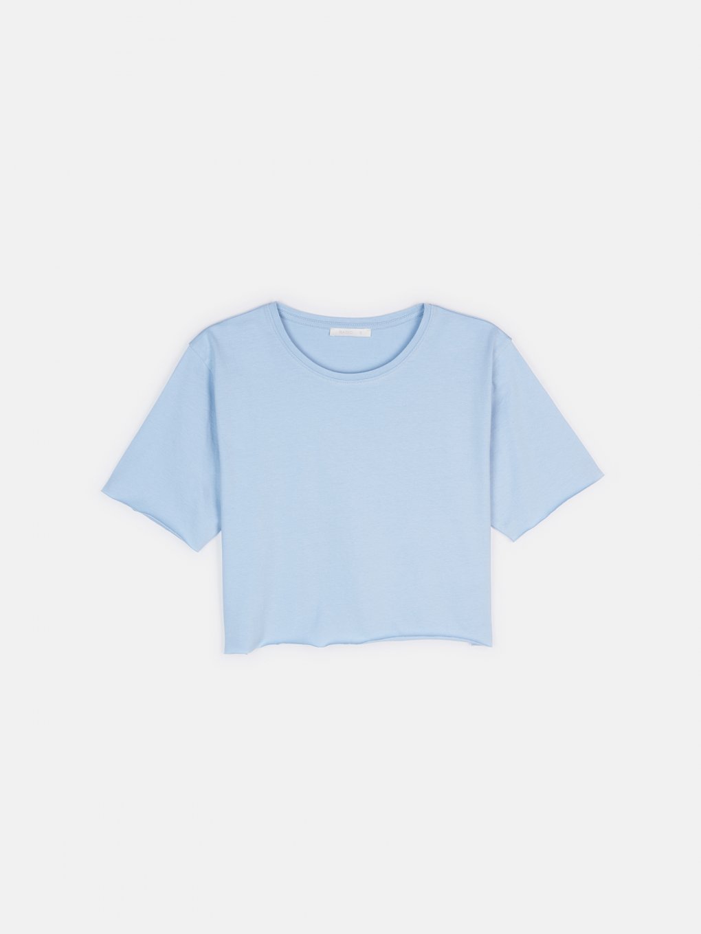 Základní basic krátké bavlněné tričko s neopracovaným lemem
