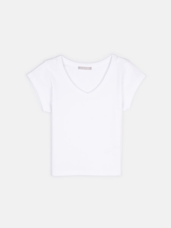 Základné basic krátke tričko z bavlnenej zmesi