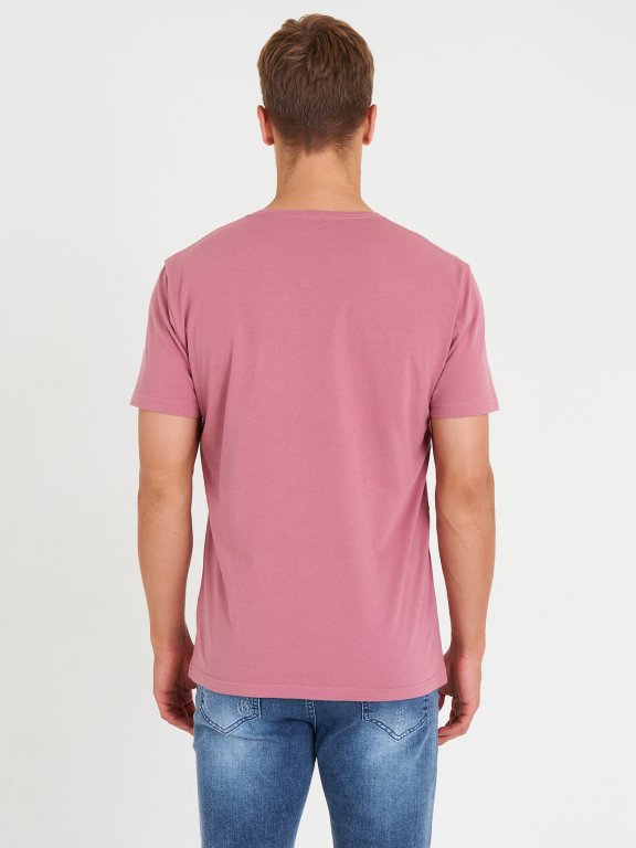 Základní bavlněné basic tričko slim s véčkovým výstřihem pánské