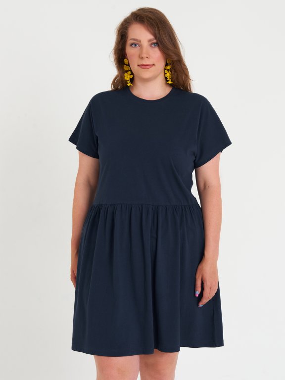 Plus size plain cotton dress