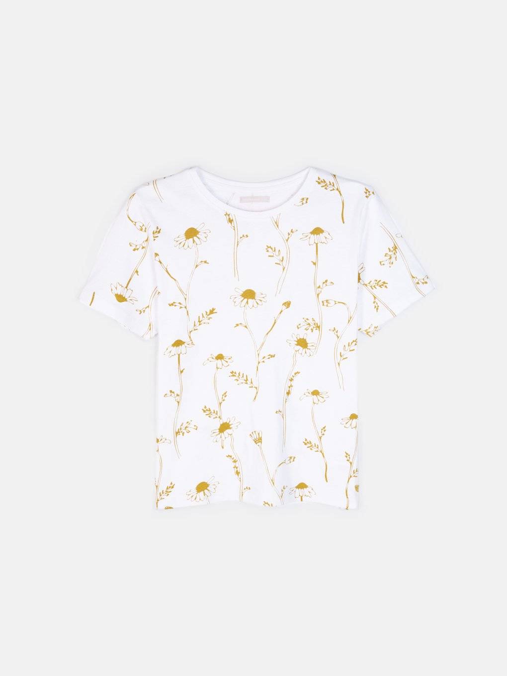 Bavlnené tričko s kvetovanou potlačou