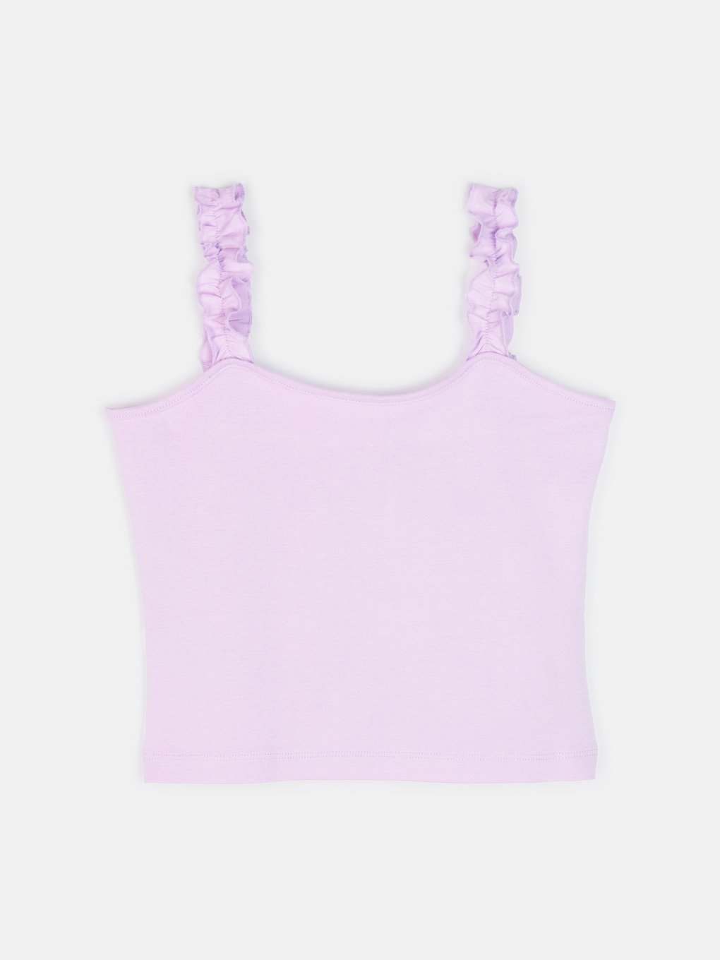Cotton crop top with ruffle